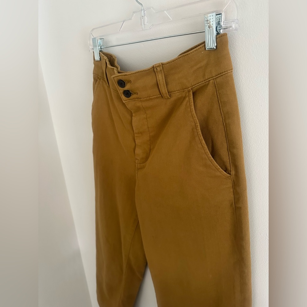 Everlane the organic cotton wide leg pants‎ size 6 color tapenade natural fibers - Picture 8 of 10